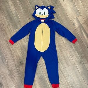 Sega Sonic the Hedgehog Hooded Fleece Zip Up Pajamas